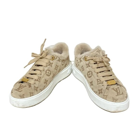 LOUIS VUITTON Timeout Line Sneakers - Beige Women's Sneakers Suede 486-031825 - Picture 2 of 9